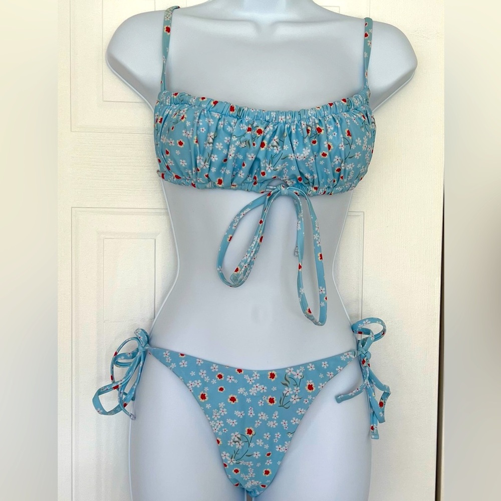 ZAFUL Women’s U Neck Bust Adjustable Straps Blue-Small (Bust 33.07 - 34.65)